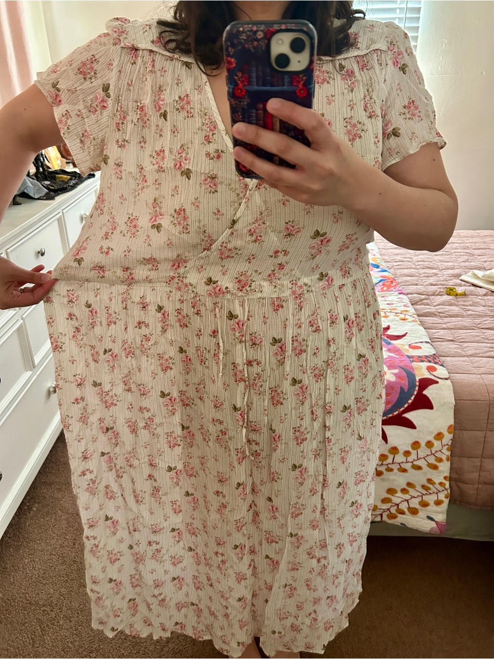 Christy Dawn Cream Maxi Dress with Pink Floral Print - Picture 8 of 8